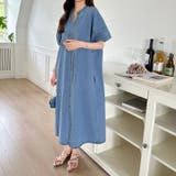 デニムワンピース デニムシャツワンピース 韓国ファッション | COCOMOMO | 詳細画像14