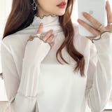 シアートップス 配色ライン メロウトップス | COCOMOMO | 詳細画像19 