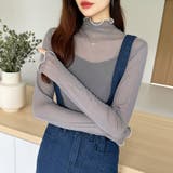 シアートップス 配色ライン メロウトップス | COCOMOMO | 詳細画像20 