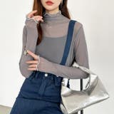 シアートップス 配色ライン メロウトップス | COCOMOMO | 詳細画像21 