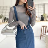 シアートップス 配色ライン メロウトップス | COCOMOMO | 詳細画像24 