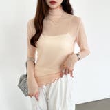 シアートップス 配色ライン メロウトップス | COCOMOMO | 詳細画像6 