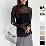 ブラック | シアートップス 配色ライン メロウトップス | COCOMOMO