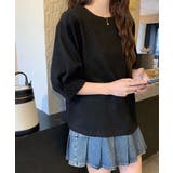 カットソー 袖口ギャザートップス 体型カバー | COCOMOMO | 詳細画像10