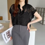 シアーブラウス シアージャガードシャツ 刺繍レース | COCOMOMO | 詳細画像11 