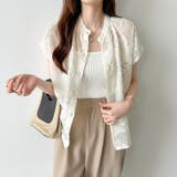 シアーブラウス シアージャガードシャツ 刺繍レース | COCOMOMO | 詳細画像12 