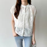 シアーブラウス シアージャガードシャツ 刺繍レース | COCOMOMO | 詳細画像2 