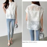 シアーブラウス シアージャガードシャツ 刺繍レース | COCOMOMO | 詳細画像4 