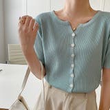 リブニット サマーニット 半袖ニットカーディガン | COCOMOMO | 詳細画像9