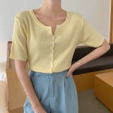 リブニット サマーニット 半袖ニットカーディガン | COCOMOMO | 詳細画像18