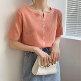 リブニット サマーニット 半袖ニットカーディガン | COCOMOMO | 詳細画像7