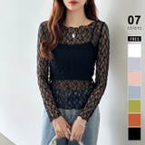 ブラック | シアーレーストップス 総レース シアートップス | COCOMOMO