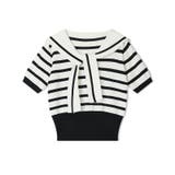 セーラーカラーボーダーニット サマーニット 韓国ファッション | COCOMOMO | 詳細画像13