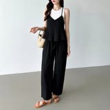 セットアップ夏 ペプラムキャミソール ワイドパンツ | COCOMOMO | 詳細画像1 