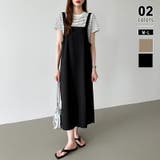 ブラック | サロペットスカート サロペット ワンピース | COCOMOMO