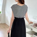 ドッキングワンピース ドローコード付き切り替えワンピース 夏ワンピース | COCOMOMO | 詳細画像12 