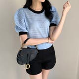 パンチングパフスリーブニット サマーニット 透かし編み | COCOMOMO | 詳細画像3