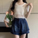 メッシュニット 透かし編み 韓国ファッション | COCOMOMO | 詳細画像2