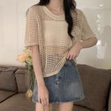 メッシュニット 透かし編み 韓国ファッション | COCOMOMO | 詳細画像5