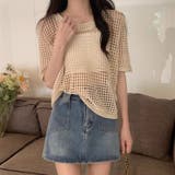 メッシュニット 透かし編み 韓国ファッション | COCOMOMO | 詳細画像6