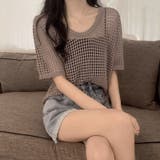 メッシュニット 透かし編み 韓国ファッション | COCOMOMO | 詳細画像9