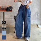 ダークブルー | デニムカーゴパンツ デニムパンツ 韓国ファッション | COCOMOMO