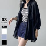ブラック | シアーシャツ 夏トップス 長袖シャツ | COCOMOMO