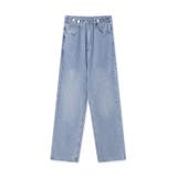 ドットデニムパンツ ワイドストレートデニムパンツ ウエスト調整ボタン付き | COCOMOMO | 詳細画像21