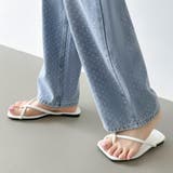 ドットデニムパンツ ワイドストレートデニムパンツ ウエスト調整ボタン付き | COCOMOMO | 詳細画像8