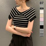 ブラック.ボーダー | 【新色登場】 ビッグカラーニット ケープカラー | COCOMOMO