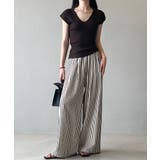 さらっと快適リラクシーワイドパンツ ストライプパンツ ワイドパンツ | COCOMOMO | 詳細画像8 