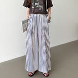 さらっと快適リラクシーワイドパンツ ストライプパンツ ワイドパンツ | COCOMOMO | 詳細画像41 