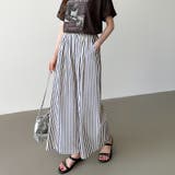 さらっと快適リラクシーワイドパンツ ストライプパンツ ワイドパンツ | COCOMOMO | 詳細画像42 
