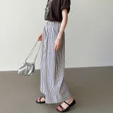 さらっと快適リラクシーワイドパンツ ストライプパンツ ワイドパンツ | COCOMOMO | 詳細画像43 