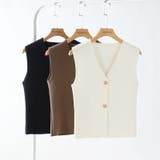 ノースリーブニットベスト 金ボタン 韓国ファッション | COCOMOMO | 詳細画像11 