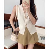 ノースリーブニットベスト 金ボタン 韓国ファッション | COCOMOMO | 詳細画像5 