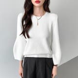 ニットトップス 立体フォルム オフィスカジュアル | COCOMOMO | 詳細画像26