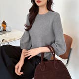 ニットトップス 立体フォルム オフィスカジュアル | COCOMOMO | 詳細画像47