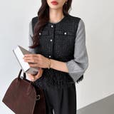 ニットトップス 立体フォルム オフィスカジュアル | COCOMOMO | 詳細画像50