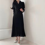 プリーツワンピース ベルト付きカシュクールワンピース オフィスカジュアル | COCOMOMO | 詳細画像9 