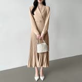 プリーツワンピース ベルト付きカシュクールワンピース オフィスカジュアル | COCOMOMO | 詳細画像11 