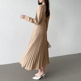 プリーツワンピース ベルト付きカシュクールワンピース オフィスカジュアル | COCOMOMO | 詳細画像15 