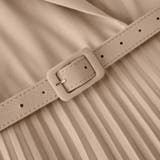 プリーツワンピース ベルト付きカシュクールワンピース オフィスカジュアル | COCOMOMO | 詳細画像22 