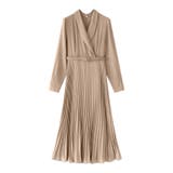 プリーツワンピース ベルト付きカシュクールワンピース オフィスカジュアル | COCOMOMO | 詳細画像25 