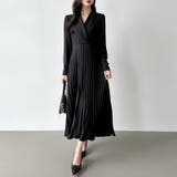 プリーツワンピース ベルト付きカシュクールワンピース オフィスカジュアル | COCOMOMO | 詳細画像2 