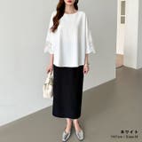 袖レースブラウス チュニックブラウス ゆったり体型カバー | COCOMOMO | 詳細画像13 
