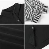 シャツブラウス ストライプ切り替え ボリューム袖ブラウス | COCOMOMO | 詳細画像7