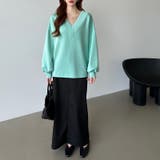 ダンボールトレーナー Vネックトップス オーバーサイズ | COCOMOMO | 詳細画像50 