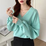 ダンボールトレーナー Vネックトップス オーバーサイズ | COCOMOMO | 詳細画像54 