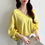 ダンボールトレーナー Vネックトップス オーバーサイズ | COCOMOMO | 詳細画像57 